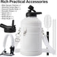 Insulated Water Bottle | Thickened Stainless Steel Vacuum Metal | Portable Sports Half Gallon Large Water Jug for Gym and Hiking with Straw, Carrier Bag, Handle Strap | BPA-Free 64 oz