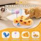 Interactive Cat Puzzle Toy for Indoor Cats & Kittens - Fun Track Balls & Spring Teaser in Stimulating Felt Puzzle Box (Yellow) - Mental Enrichment Game