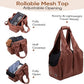 Dog Purse Carrier for Small Dogs, Cats, and Puppies – Soft-Sided Travel Pet Tote Bag with 4 Large Pockets, Foldable, Lightweight, Fits Pets up to 15 lbs, for Travel, Outings (Brown)
