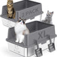 2PACK Stainless Steel Cat Litter Box with High Sides Lid, Extra Large XL Litter Box for Big Cats, Metal Kitty Litter Boxes with Anti-Leakage Enclosure,Non-Stick,Odorless,Scoop Included
