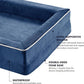 Friends Forever Orthopedic Dog Bed, Bolster Dog Bed with Memory Foam Pet Couch Sofa and Removable Washable Cover, Ally Navy, 42x32x7