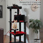 Gothic Cat Tree with Super Large Hammock, 56.3" Black Cat Tower with Coffin Bed, Cat Condo, Sisal Scratching Posts & Top Perch, Multi-Level Goth Cat Tree, Halloween, Black