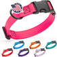 Dogline Biothane Waterproof Dog Collar with Quick Release Buckle Strong Coated Nylon Webbing with Odor- Proof for Easy Care Easy to Clean Fits Small Medium Large Dogs, Pink 5/8" W 9-14" L