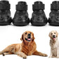 Dog Shoes, Dog Sandals for Hot Pavement, Non-Slip Waterproof Dog Booties for Winter Snowy Day and Summer, Adjustable Straps Easy-Clean Beach Outdoor Pet Boots Rugged Sole-4Pcs Black
