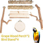 Bird Perches, 6PCS Natural Wood Birds Perch Stand Set, Parakeet Toys, Bird Cage Accessories, Stand & Toys for Parakeets, Cockatiels, Conure, Budgies