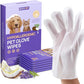 HICC PET Cleaning Deodorizing Glove Wipes for Dogs & Cats, Vet Recommended Hypoallergenic Pet Cleaning and Hydrating Glove Wipes, Nourish Fur Coconut Oil Pet Bathing Wipes for Horse Coat Care