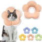 Cat Cone Collar Soft, Waterproof Cats Cones to Stop Licking After Surgery, Adjustable Soft Elizabeth Cats Collars for Wound Healing, Flower Shape Cat Recovery Collar (Pastel Orange, Large)