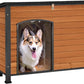 GUTINNEEN Chew Proof Dog House with Metal Iron Frame Outdoor Dog Kennel for Small Medium Large Indoor Dog Cage (43.3" L,Brown Color)