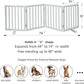 ZJSF Freestanding Indoor Dog Gate for House Foldable Wood White Puppy Gate for Doorways Pet Gate for Stairs Extra Wide Pet Fence 32" Height 4 Panels
