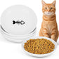 Ceramic Cat Food Bowls - 4 Pack Shallow Plates for Wet Food, Whisker-Friendly Feeding Dish with Non-Slip Silicone Base, Microwave & Dishwasher Safe for Indoor Cats & Kittens