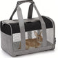 PINVNBY Bunny Carrier for Travel Camping Outdoor, Small Pet Carrier, Guinea Pig Carrier, Breathable Pet Portable Hand Bag for Hamster Bunny Guinea Pig（Black & Gray）
