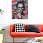 Fashion Women Wall Art Glam Modern Artwork for Girls Banksy Street Graffiti Pop Art Canvas Pictures Painting Print Framed Decorations Gifts for Bedroom Living Room Office 20"x24"