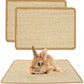 PODOO Bunny Scratch Pads, Sisal Rabbit Scratching Pad, Natural Rabbit Resting Mats for Cages, Forage Grass Mat Indoor Essentials Accessories for Guinea Pig Cat (2Pcs, 23.6 x 15.7 inches)