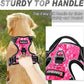 BARKBAY No Pull Dog Harness Front Clip Heavy Duty Reflective Easy Control Handle for Large Dog Walking(Pink camo,M)