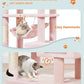 Taoqimiao Cat Tree, 68-Inch Cat Tree Cat Tower for Indoor Cats, Plush Multi-Level Cat Condo with 6 Scratching Posts, 2 Perches, 2 Caves,Hammock, 3 Pompoms,MS020SP Jelly Pink