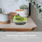 Fish Bowl with LED Light - Small Betta Fish Tank with LED Lighting and Lid Glass Fish Bowl Small Aquarium for DIY Landscape