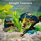 Tifanso Aquarium Aquascape Tools Kit - 4 in 1 Terrarium Decor Supplies with Long Tweezers Feeding Tongs, Aquarium Scissors, Algae Scraper, Live Fish Plants Tank Accessories Cleaning Trimming Kit