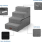 Dog Stairs for Bed 18.5" H, 4-Step Dog Steps for Small Dogs and Cats, Indoor Non-Slip Balanced Pet Stairs are Suitable for Puppy, Older Cat,Gery
