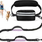 Hands Free Dog Leash, Shcok Abosoring Bungee with Double Padded Handles, Waist Leash for Dog Walking, Dog Leash with Bungee for Medium & Large Dog, Dog Walking Accessories, Black Purple