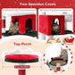 Globlazer Heavy Duty Cat Trees for Large Cats, Sturdy 72in Maine Coon Cat Tree for Large 20 lbs+ Heavy Duty Cat Tower for Adult Biggest Cats with 6 Scratching Posts, Hammock, S72, Red White Green