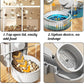 GPY Automatic Hanging Gravity Pet Feeder and Water Dispenser Set ，Automatic Dog Feeder and Dog Water Dispenser for Dogs Cats Pets Animals Large Capacity (Blue Water Feeder&Food Feeder) (Grey)