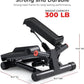 Sunny Health & Fitness Mini Stepper for Exercise at Home, Stair Step Workout Machine with Resistance Band and Over 300lb Weight Capacity, Optional Twist Motion and Free SunnyFit App Connection