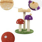 CTR1001A Pixie 22.5" 3-Tier Cottage Sisal Mushroom Cat Tree with Scratching Posts, Napping Perch, and Dangling Bell Toy, Multi