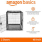 Amazon Basics Durable, Foldable Metal Wire Dog Crate with Tray, Double Door, 48 x 30 x 32.5 in, Black