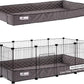 Paw Inspired Critter Box | Washable Guinea Pig Cage Liners with Raised Sides | Fleece Bedding for Guinea Pigs Rabbits, Hamsters, Small Animals | Edge Protected Pee Pads (2x4 (12" Grids))