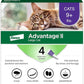 Advantage II Large Cat Vet-Recommended Flea Treatment & Prevention | Cats Over 9 lbs. | 4-Month Supply
