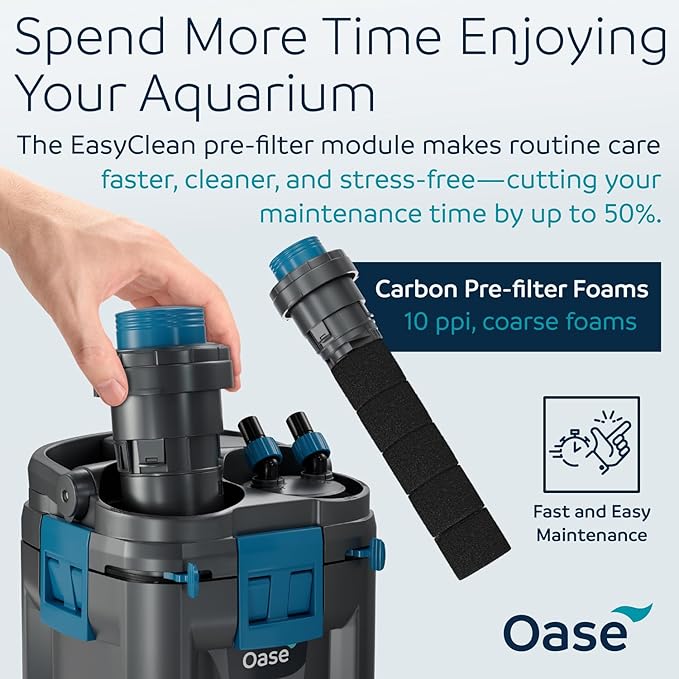 OASE BioMaster 2 350 Canister Filter for Aquariums – External Aquarium Filter with EasyClean Pre-Filter – Quiet Performance – Freshwater & Saltwater, Up to 90 Gallons
