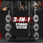 Mikolo Smith Machine, Multi-Function Power Cage with Dual Pulley System, Vertical Leg Press Attachment, Squat Rack Power Rack with More Training Attachment for Home Gym