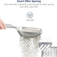 WePet Cat Litter Scoop, Aluminum Alloy Sifter, Kitty Metal Scooper, Deep Shovel with Diagonal Sifting Hole, Long Handle, Kitten Poop Lifter for Litter Box, Large Size, Grey Handle