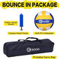GOOX 4 Square Volleyball Net Game Set, 14 FT 4-Way Volleyball Net for Backyard Beach Lawn, Portable Four Square Volleyball Net for Adults & Youths with Vollyball, Pump, Carry Bag