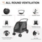 Large Dog Travel Stroller with 4 Heavy Duty Wheels Pet Stroller with Adjustable Handle - Double Doggie Capacity Jogger Wagon with Back Front Door for Small Medium Large Dogs (Black 1)
