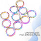 10Pack 1 Inch Metal Spring O Ring Clips Keychain, Round Carabiner Clips Keyrings Snap Hook Buckle, Purse Shoulder Bag Chain Ring Clip Replacement Paracord Keychain Lanyard Leather DIY Crafts (Rainbow)