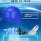 Kids Swim Goggles, Swimming Goggles for Kids Toddlers 3-14 with Swim Cap, Nose Clip, Nose Bridge, Ear Plugs