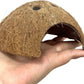 Hamiledyi 7 Pcs Reptile Hideouts Natural Coconut Shells Hut Leopard Gecko Tank Accessories for Hermit Crab Small Snake Tarantulas Lizard Chameleon Small Animal Hide Cave (with Fiber)