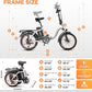 Foldable Electric Bike for Adults, Peak 1000W Brushless Motor 30MPH 70Miles City Commuter Ebike, 48V 20AH Lithium Battery, 20" Fat Tire 7-Speed E-Bicycle with Front Suspension Colourful LCD Display