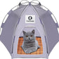 Yanvega Cat Tent Cat Beds for Indoor Cats Pet Supplies, 23.6" × 23.6" × 16.8" Cat Pop Up Tent Collapsible Cat House Cat Cave Outdoor, No Assemble Required High Elastic Frame with Ground Nail （Gray）