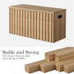 UEV Storage Bench,39.4" Wood Box, Storage Trunk with 2 Safety Hinges, Ottoman Storage Chest, Fluted Storage Bench for Bedroom, Entryway, Living Room(Natural Wood)