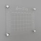 Personalized Clear Acrylic Calendar for Wall, Calendar Whiteboard for Wall, Dry Erase Wall Calendar, Wall Calendar Organizer System for Home (Cursive, White, 14"W x 11"H)