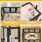 Dog Playpen, Clear Acrylic Plastic Puppy Playpen Indoor, Pet Pen for Puppy Cat Bunny, Transparent Easy Assemble Foldable Whelping Box for Dogs, Puppy Playpen with Gate (23.6" Height, 10PCS)