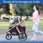 Run Performance Jogging Sports Stroller with Comfort Rubber Wheels/Zipper-Less Entry/1-Hand Quick Fold/Aluminum Frame for Small/Medium Dogs, Cats and Pets (Taupe)