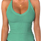 iGENJUN Workout Tops for Women Racerback Basic Tank Summer 2025 Camisole V Neck Slim Fit Ribbed Sleeveless