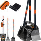Dog Pooper Scooper with Bags & Dispenser - 37.4" Long Durable Metal Handle Swivel Bin & Rake & Spade Kit, Large Capacity Portable Pooper Scooper for Yards，Easy to Assemble