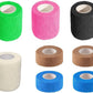 Self Adhesive Tape Wrap 8 Rolls,Non-Woven Self Adherent Vet Wrap Tape,(2 in+1 in) x 5 Yard | Cohesive Bandage Tape for Wrist & Ankle,Elastic Grip Cover (6Color-Mixed)