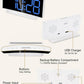 Cadmos Loud Alarm Clocks for Heavy Sleepers,Adults,Kids,Teens,Large Digital Display,7 Color Night Light,Adjustable Volume,Battery Backup,Small Bedside Clocks for Bedrooms (White+Dynamic)