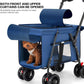 Pet Stroller Cat Dog Stroller Travel Folding Pet Carriers（Blue）