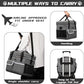 BAGLHER Dog Travel Bag for Supplies - Double-Layer Airline Approved Weekend Pet Travel Organizer Set for Dog and Cat Tote with 2 Pet Food Containers and 2 Collapsible Silicone Bowls Grey